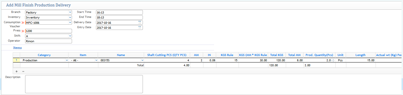 Mill Finish Production
